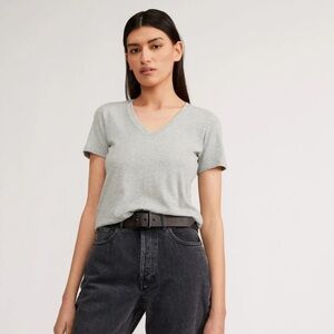 Everylane Gray Cotton V-Neck